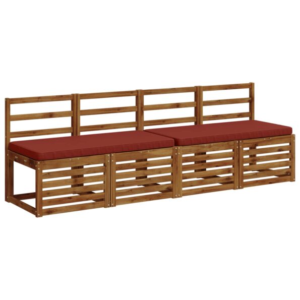 vidaXL 2-dielne podušky na lavicu VUGHT 2 ks 100% polyester Červená – Obrázok 3