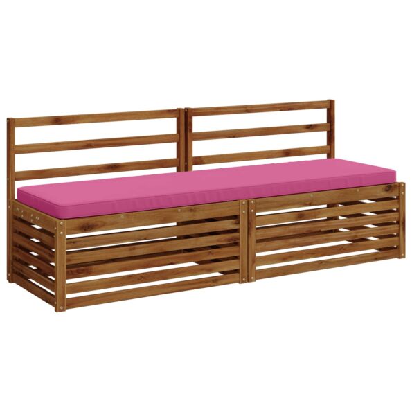vidaXL 2-dielne podušky na lavicu VUGHT 2 ks 100% polyester Ružová – Obrázok 3