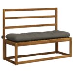 vidaXL Vankúš na lavičku VIANEN 100% polyester Sivá 100 x 40 x 12 cm – Obrázok 3