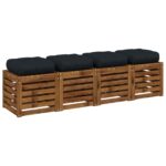vidaXL 4-dielne sedacie vankúše VIANEN 4 pcs 100% polyester Tmavomodrá – Obrázok 3