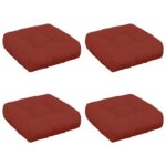 vidaXL 4-dielne sedacie vankúše VIANEN 4 pcs 100% polyester Červená – Obrázok 2