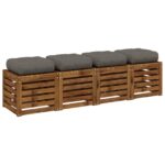 vidaXL 4-dielne sedacie vankúše VIANEN 4 pcs 100% polyester Sivá – Obrázok 3