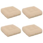 vidaXL 4-dielne sedacie vankúše VIANEN 4 pcs 100% polyester Krémová – Obrázok 2