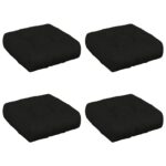 vidaXL 4-dielne sedacie vankúše VIANEN 4 pcs 100% polyester Čierna – Obrázok 2