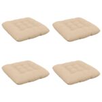 vidaXL Vankúše na sedenie VIANEN 4 ks 100% polyester Krémová – Obrázok 2