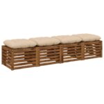vidaXL Vankúše na sedenie VIANEN 4 ks 100% polyester Krémová – Obrázok 3