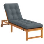 vidaXL Vankúš na ležadlo VIANEN 100% polyester Modrá 200 x 50 x 8 cm – Obrázok 3