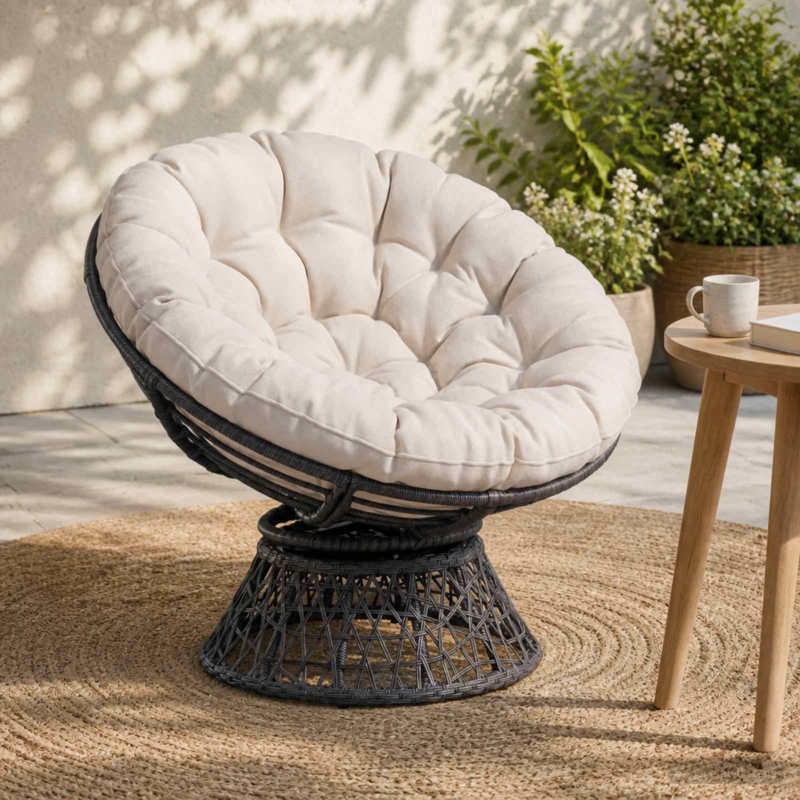 953953_1.jpg vidaXL Vankúš na Papasan stoličku VIANEN 100% polyester Biela – Obrázok 1
