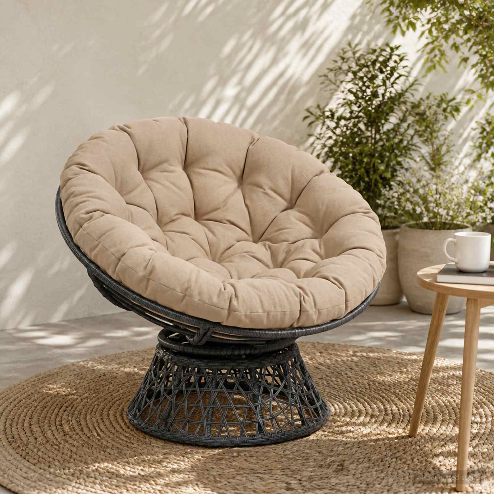 953966_1.jpg vidaXL Vankúš na Papasan stoličku VIANEN 100% polyester Piesková – Obrázok 1
