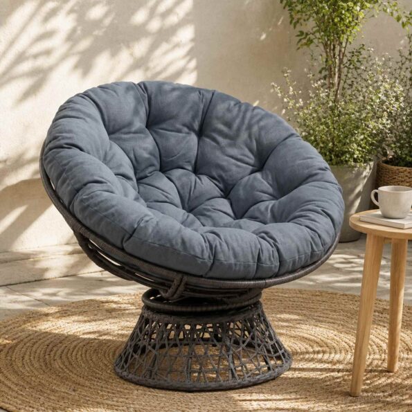 vidaXL Vankúš na Papasan stoličku VIANEN 100% polyester Modrá – Obrázok 7