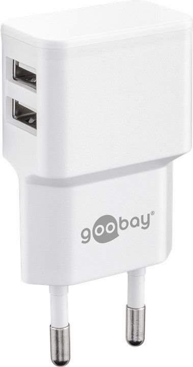 Adapter-230V-na-2x-USB-max.24A-biely Adaptér 230V na 2x USB max.2,4A, biely – Obrázok 1