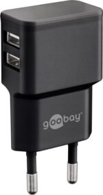 Adaptér 230V na 2x USB max.2,4A, čierny