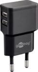 Adaptér 230V na 2x USB max.2,4A, čierny