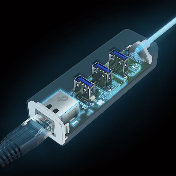 Adaptér TP-Link UE330C USB C na 1G Ethernet, 3x USB – Obrázok 3