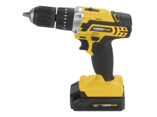 Aku vŕtačka Powerplus POWX00840 s príklepom + 53 ks príslušenstva – Obrázok 2