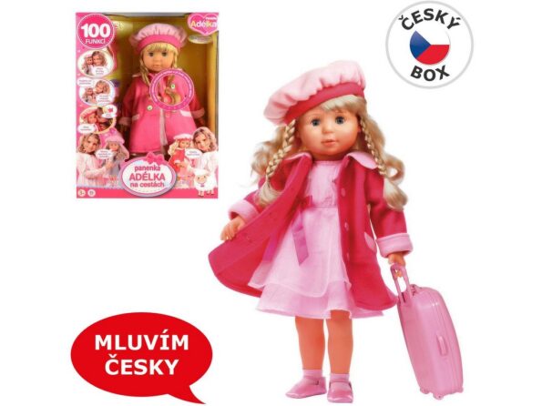 Bábika Adélka 100 funkcií, 45 cm, ružová – Obrázok 2
