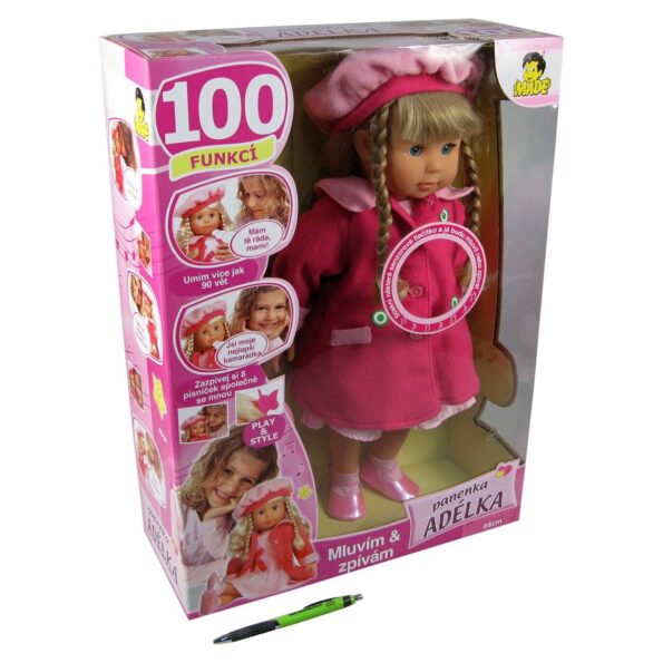 Bábika Adélka 100 funkcií, 45 cm, ružová – Obrázok 4