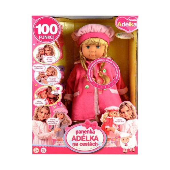 Bábika Adélka 100 funkcií, 45 cm, ružová – Obrázok 7
