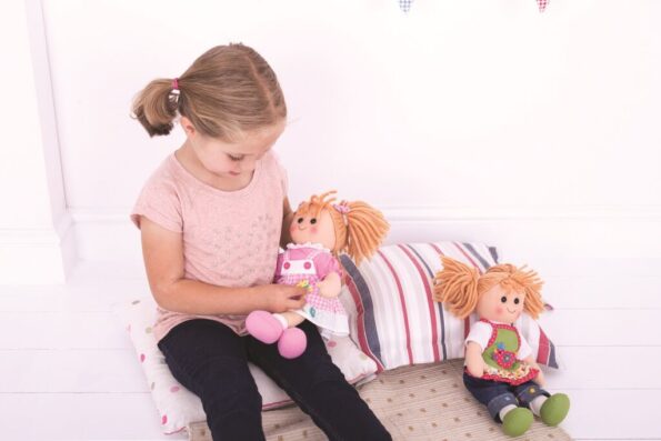 Bábika Bigjigs Toys látková Emma 38 cm – Obrázok 5