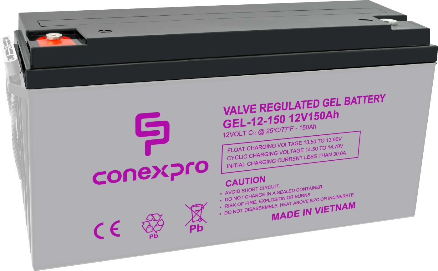 Bateria-Conexpro-GEL-12-150-GEL-12V150Ah-T18-M8-Deep-Cycle Batéria Conexpro GEL-12-150 GEL, 12V/150Ah, T18-M8, Deep Cycle – Obrázok 1