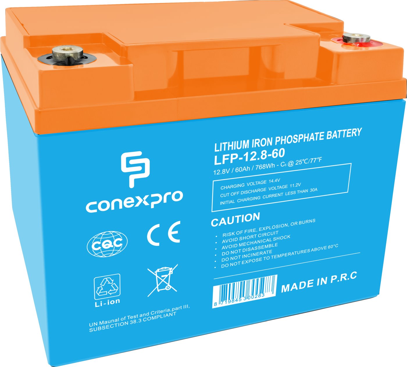 Bateria-Conexpro-LFP-12.8-60-LiFePO4-12V60Ah-T14-Bluetooth Batéria Conexpro LFP-12.8-60 LiFePO4, 12V/60Ah, T14, Bluetooth – Obrázok 1