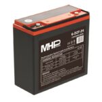 Batéria MHPower 6-DZF-24 Trakčná gélová, 12V/24Ah, Terminál D2 - M5, Deep Cycle