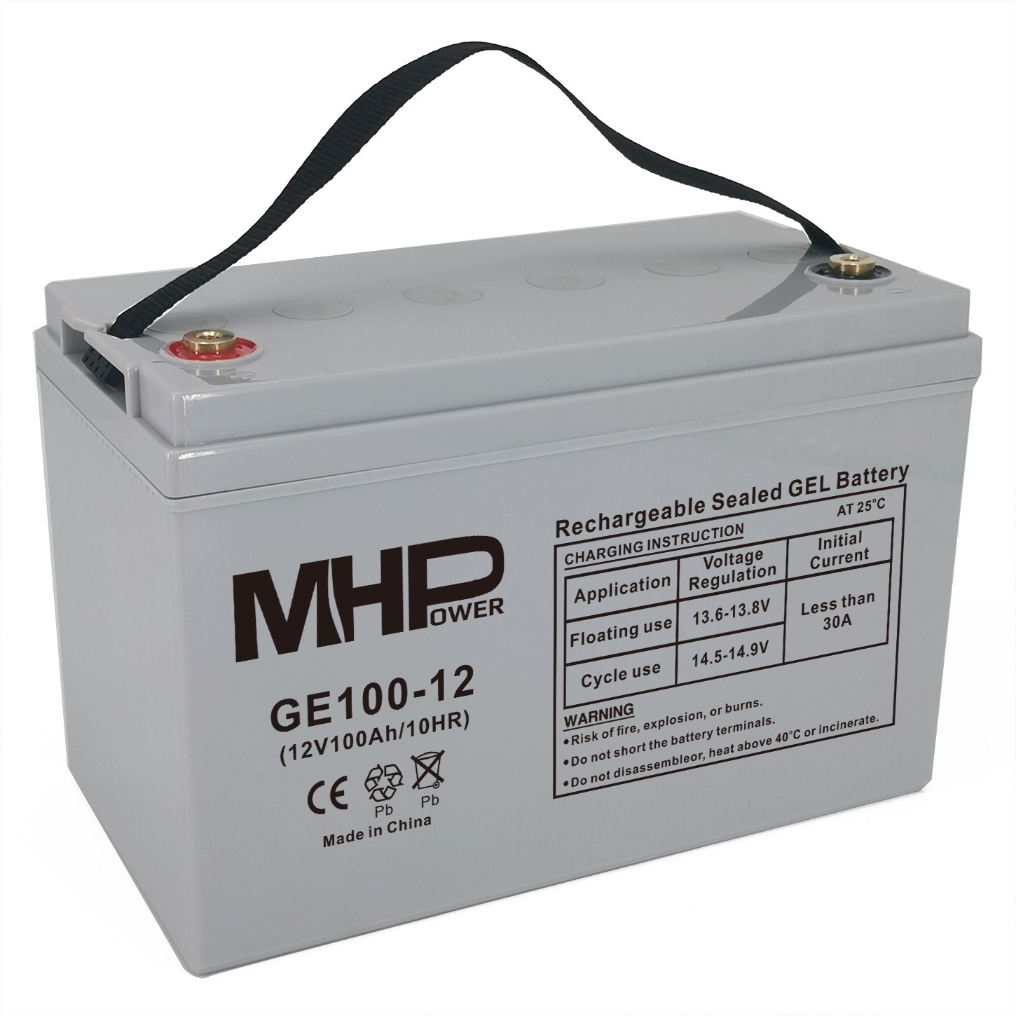 Bateria-MHPower-GE100-12-GEL-12V100Ah-T3-M8-Deep-Cycle Batéria MHPower GE100-12 GEL, 12V/100Ah, T3-M8, Deep Cycle – Obrázok 1