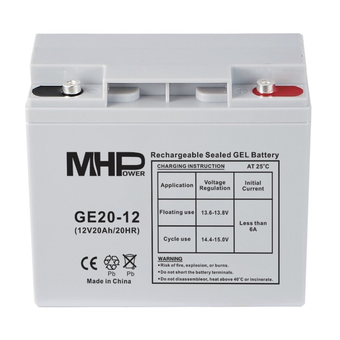 Bateria-MHPower-GE20-12-GEL-12V20Ah-T1-M5-Deep-Cycle Batéria MHPower GE20-12 GEL, 12V/20Ah, T1-M5, Deep Cycle – Obrázok 1