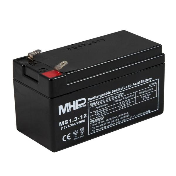 Bateria-MHPower-MS1.3-12-VRLA-AGM-12V13Ah Batéria MHPower MS1.3-12 VRLA AGM 12V/1,3Ah – Obrázok 1