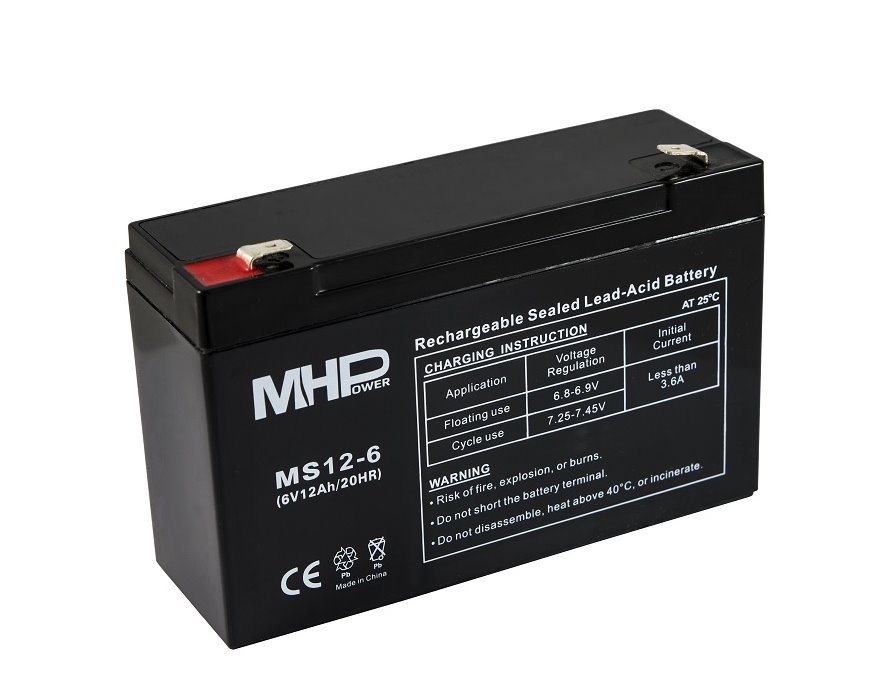 Bateria-MHPower-MS12-6-VRLA-AGM-6V-12Ah Batéria MHPower MS12-6 VRLA AGM 6V / 12Ah – Obrázok 1