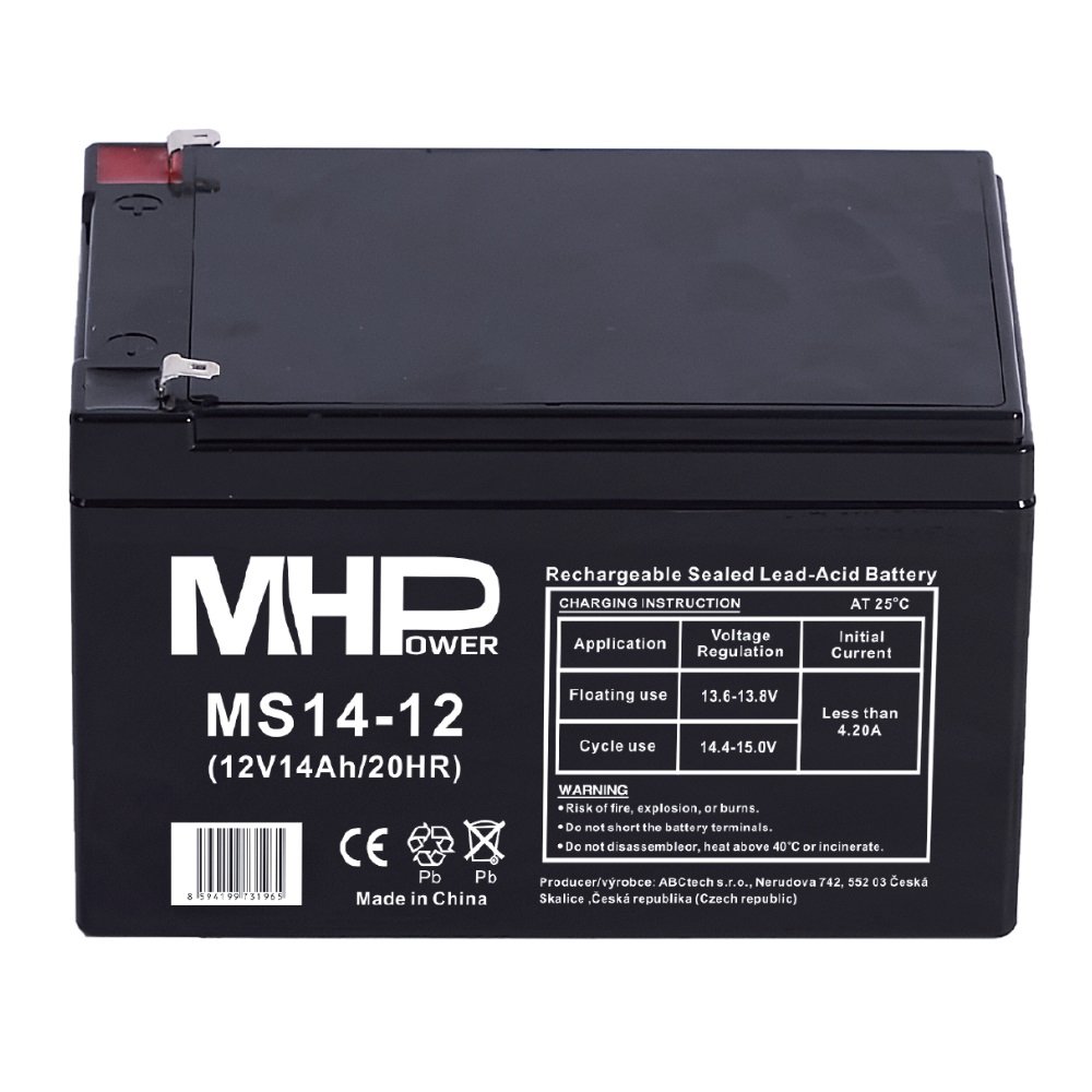 Bateria-MHPower-MS14-12-VRLA-AGM-12V14Ah-Faston-F2 Batéria MHPower MS14-12 VRLA AGM 12V/14Ah, Faston F2 – Obrázok 1