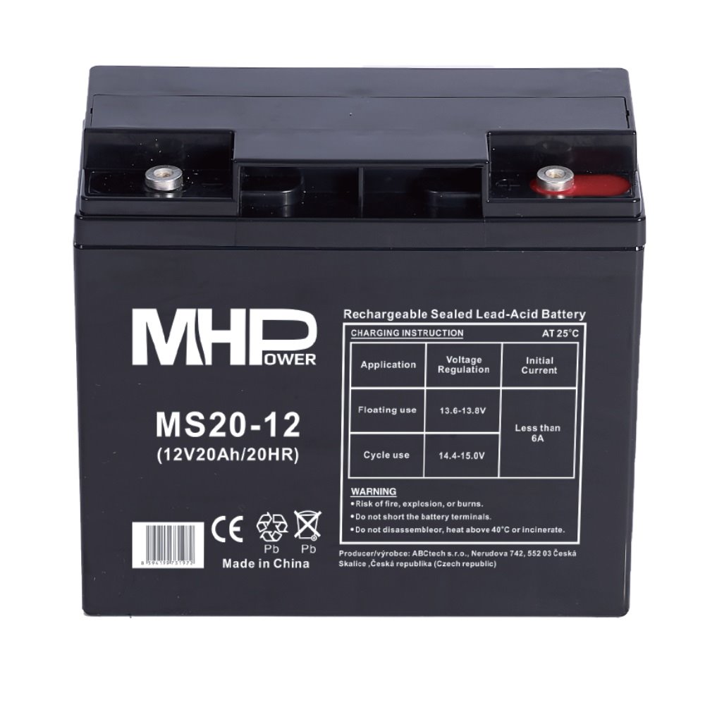 Bateria-MHPower-MS20-12-VRLA-AGM-12V20Ah Batéria MHPower MS20-12 VRLA AGM 12V/20Ah – Obrázok 1