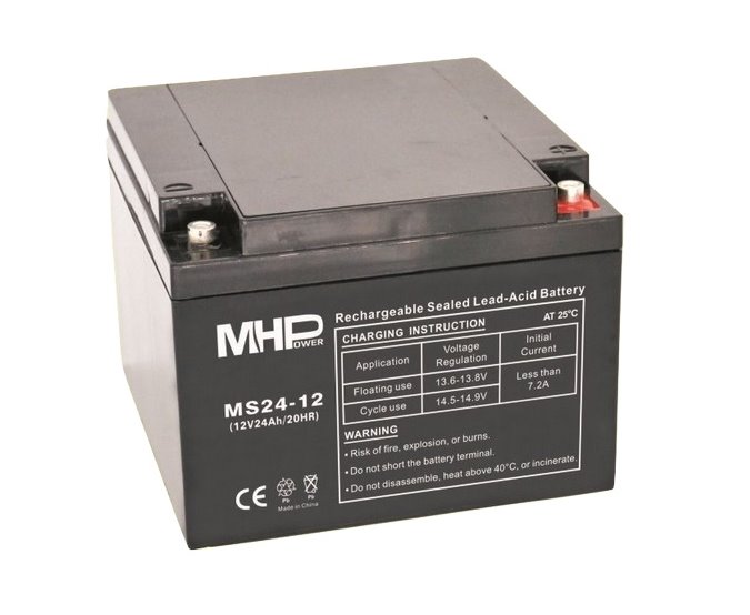 Bateria-MHPower-MS24-12-VRLA-AGM-12V24Ah Batéria MHPower MS24-12 VRLA AGM 12V/24Ah – Obrázok 1