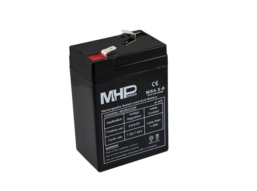 Bateria-MHPower-MS4-6-VRLA-AGM-6-V-4-Ah Batéria MHPower MS4-6 VRLA AGM 6 V / 4 Ah – Obrázok 1