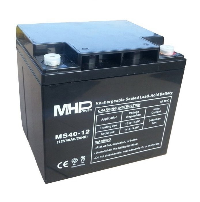 Bateria-MHPower-MS40-12-VRLA-AGM-12V40Ah Batéria MHPower MS40-12 VRLA AGM 12V/40Ah – Obrázok 1