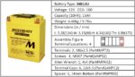 Batéria Motobatt MB12U 15Ah, 12V, 4 vývody – Obrázok 8