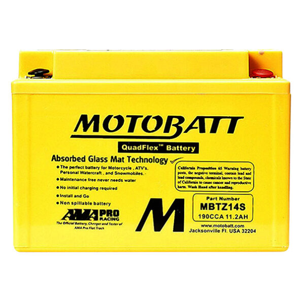 Batéria Motobatt MBTZ14S 11,2 Ah, 12 V, 4 vývody – Obrázok 10