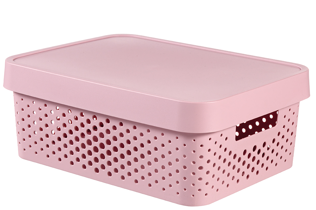Box-Curver-Infinity-Dots-11L-s-vekom-ruzovy Box Curver Infinity Dots 11L s vekom ružový – Obrázok 1