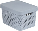 Box Curver Infinity Dots 17L s vekom svetlo šedý