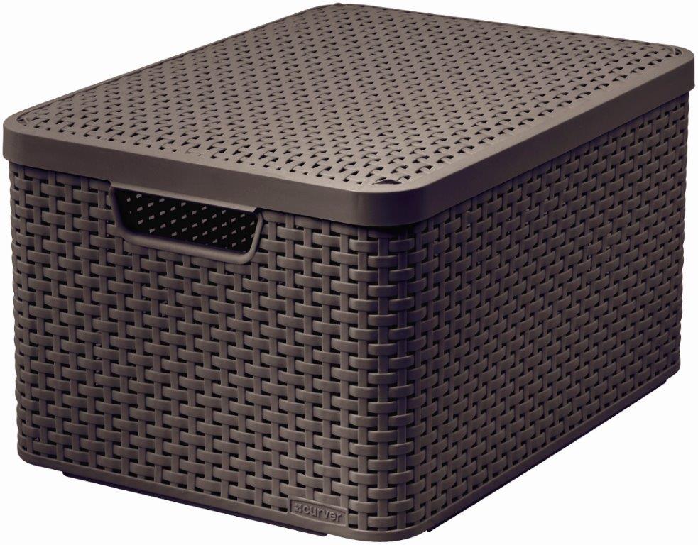 Box-Curver-Style-L-30L-s-vekom-tmavo-hnedy Box Curver Style L 30L s vekom tmavo hnedý – Obrázok 1