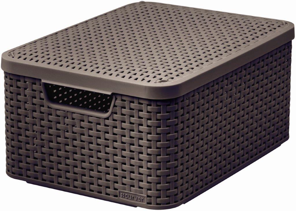 Box-Curver-Style-M-18L-s-vekom-tmavo-hnedy Box Curver Style M 18L s vekom tmavo hnedý – Obrázok 1