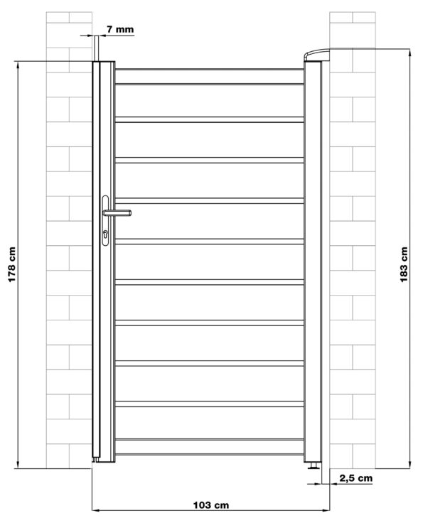 Bránka G21 Reno 100x176 cm pravá, antracitová – Obrázok 9