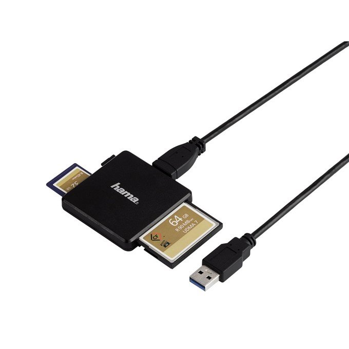 Citacka-kariet-Hama-Multi-USB-3.0-SDmicroSDCF-cerna Čítačka kariet Hama Multi USB 3.0, SD/microSD/CF černá – Obrázok 1