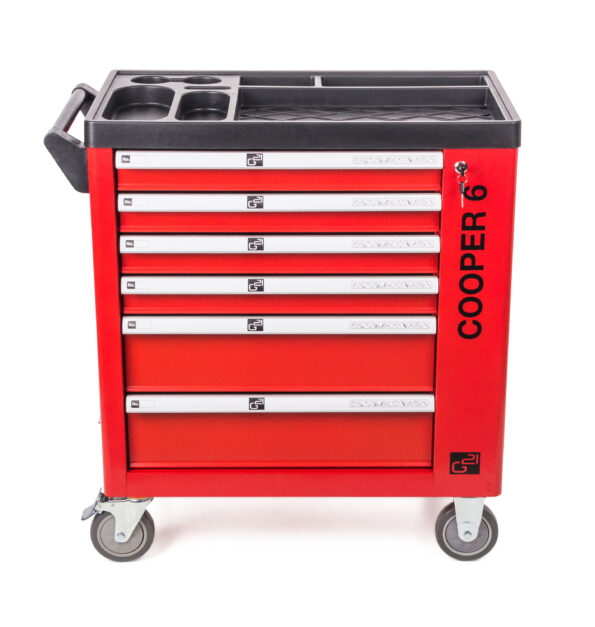 Dielenský vozík G21 Cooper 6, červený – Obrázok 2