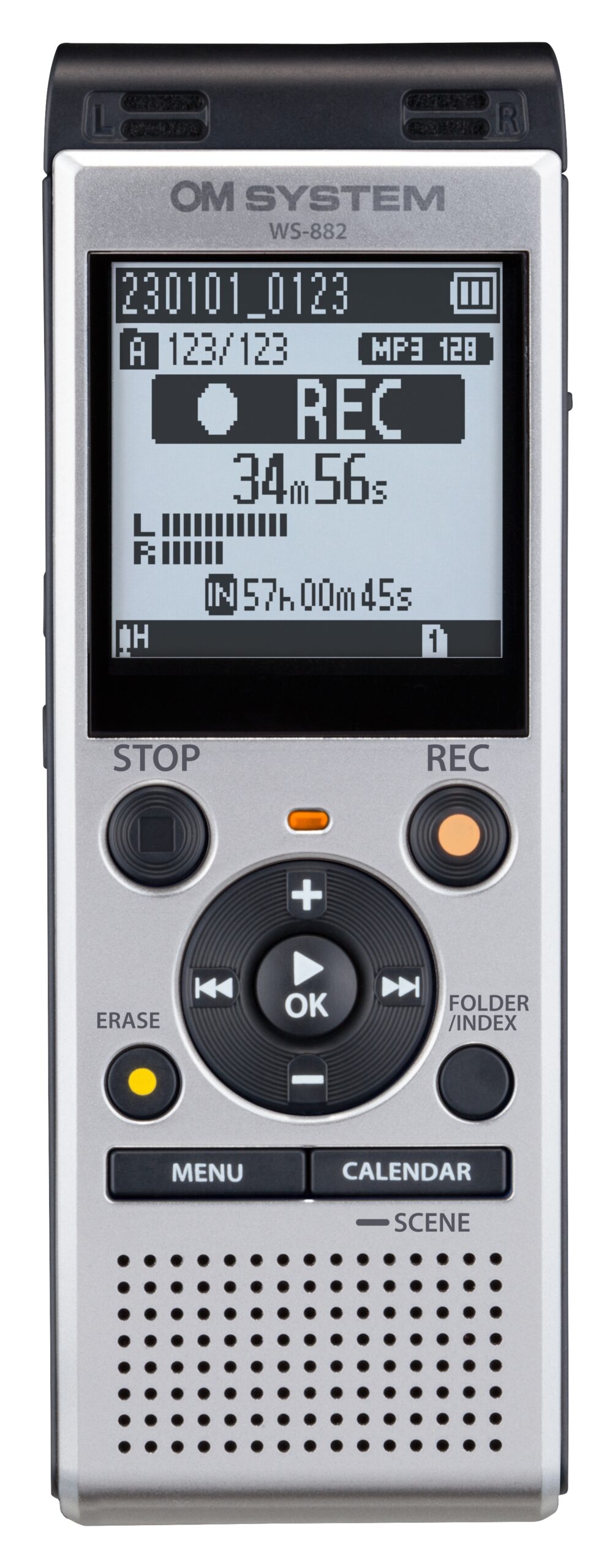 ID: 46029 Digitálny záznamník OM SYSTEM WS-882 Silver – Obrázok 1