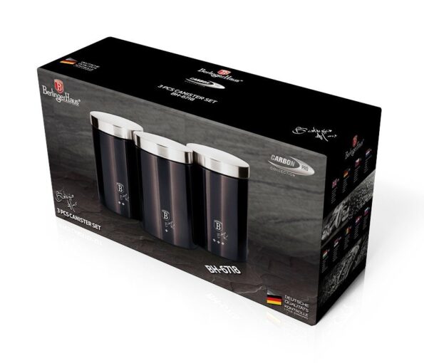 Dóza Berlingerhaus na potraviny, súprava 3 ks Carbon PRO Line BH-6718 – Obrázok 2