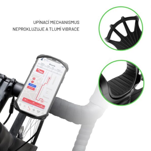 Držiak FIXED Bikee 2 na bicykel, odnímateľný silikónový čierny – Obrázok 13