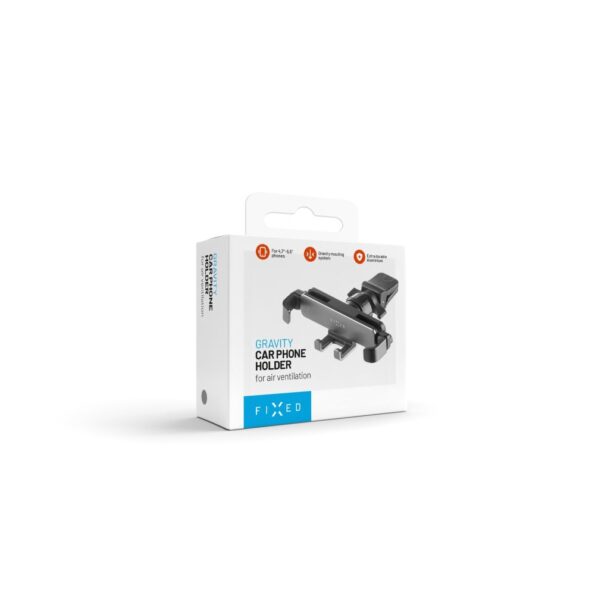 Držiak FIXED Gravity (2nd. gen) s uchytením do mriežky ventilácie, space gray – Obrázok 9
