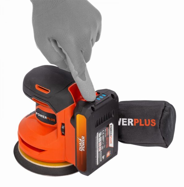 Excentrická brúska Powerplus POWDP50400 - Aku  20V (bez AKU) – Obrázok 3