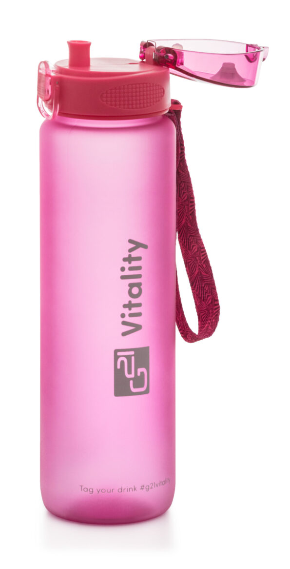 Fľaša G21 na pitie, 1000 ml, ružová-zmrznutá – Obrázok 2